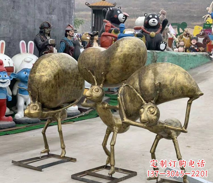 泉州铜雕蚂蚁搬家雕塑