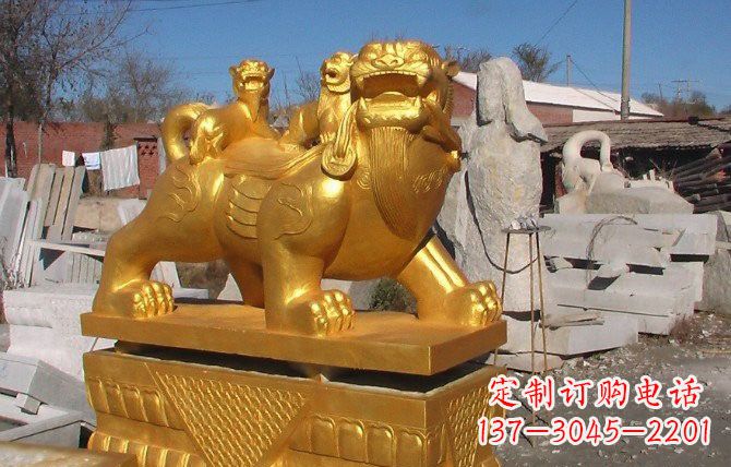 泉州铜雕母子貔貅
