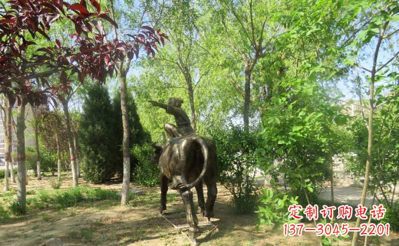 泉州铜雕牧童骑牛雕塑