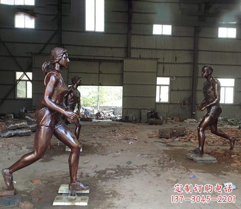 泉州铜雕跑步女生