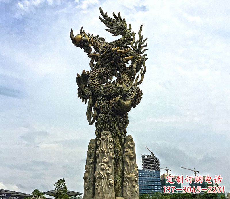 泉州铜雕盘龙柱