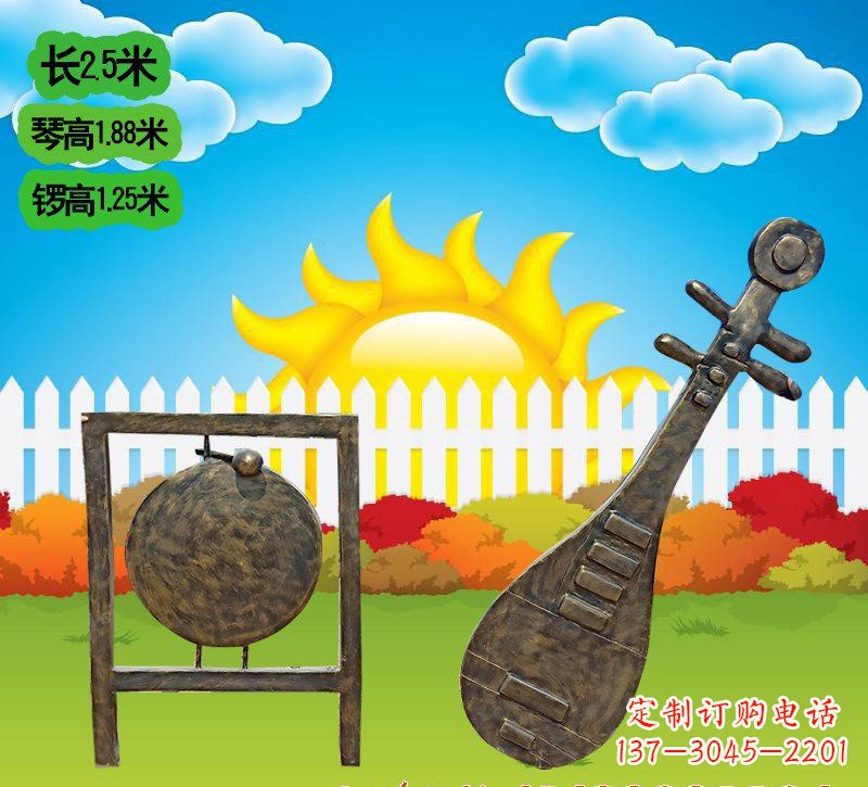 泉州铜雕琵琶雕塑
