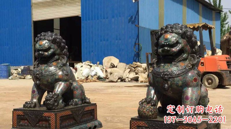 泉州铜雕企业招财狮子雕塑摆件