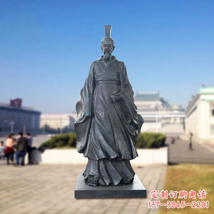 泉州铜雕屈原塑像