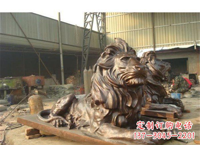 泉州铜雕狮子公司门口雕塑