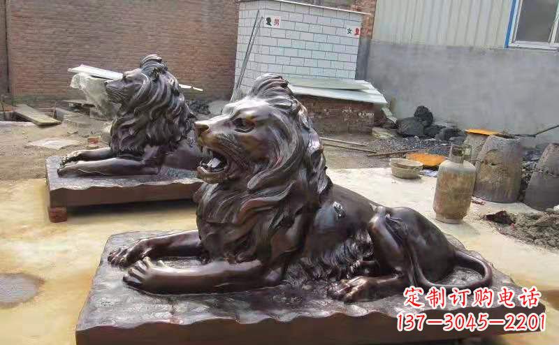 泉州铜雕狮子户外摆件镇宅动物雕塑
