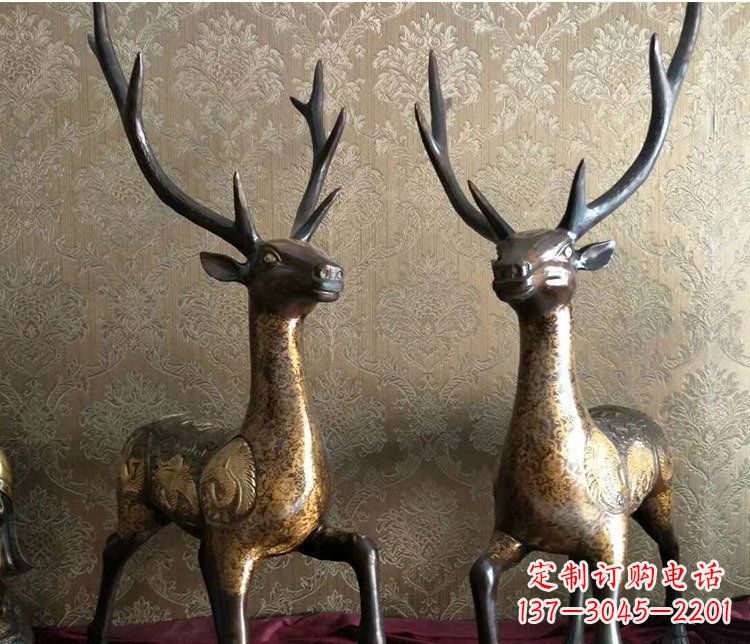 泉州铜雕室内装饰动物鹿雕塑