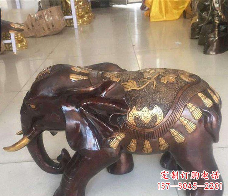 泉州铜雕室内装饰小象雕塑摆件
