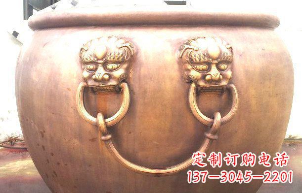 泉州铜雕水缸寺庙景观雕塑_1
