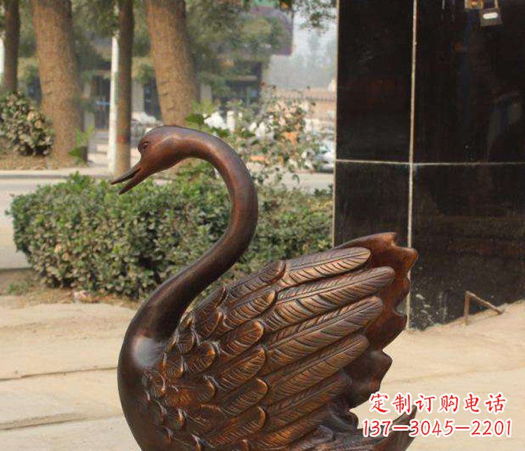泉州铜雕水景天鹅动物雕塑
