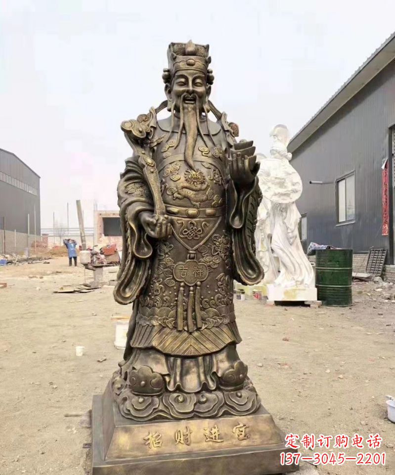 泉州铜雕寺庙财神雕塑