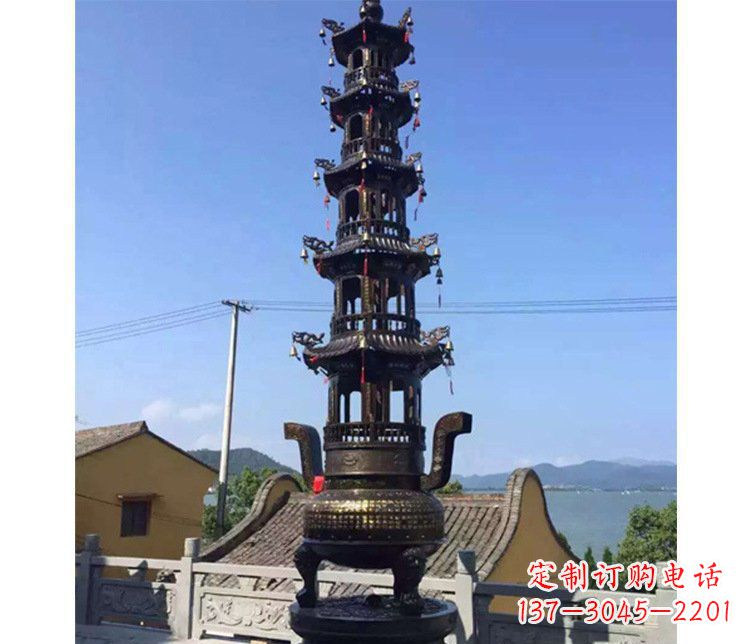 泉州铜雕寺庙大型多层香炉