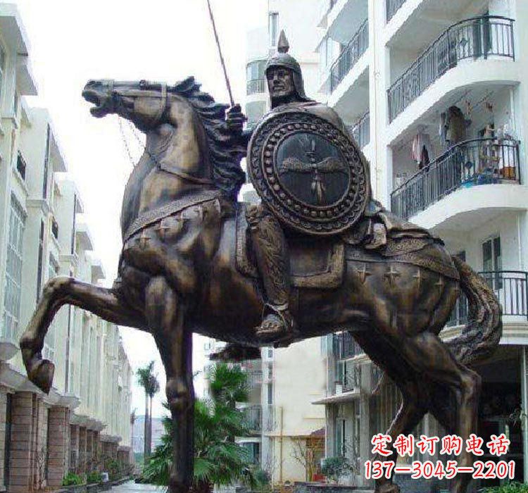泉州铜雕西方骑马的人物