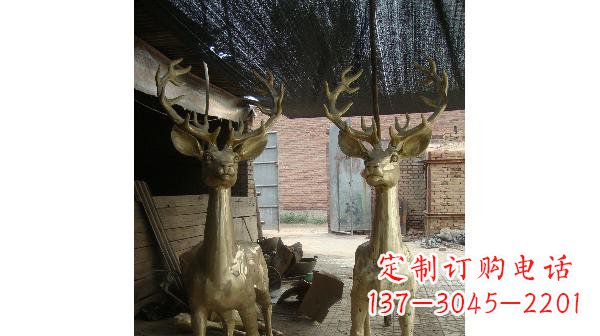 泉州铜雕小鹿公园动物雕塑 (2)
