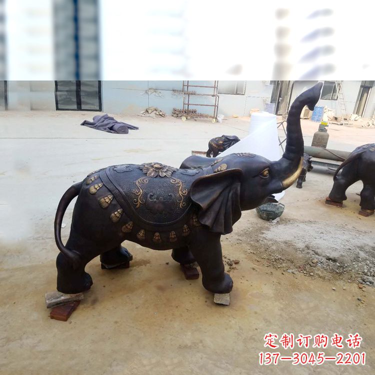 泉州铜雕小象雕塑摆件