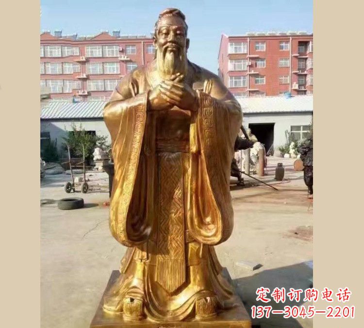 泉州铜雕校园孔子