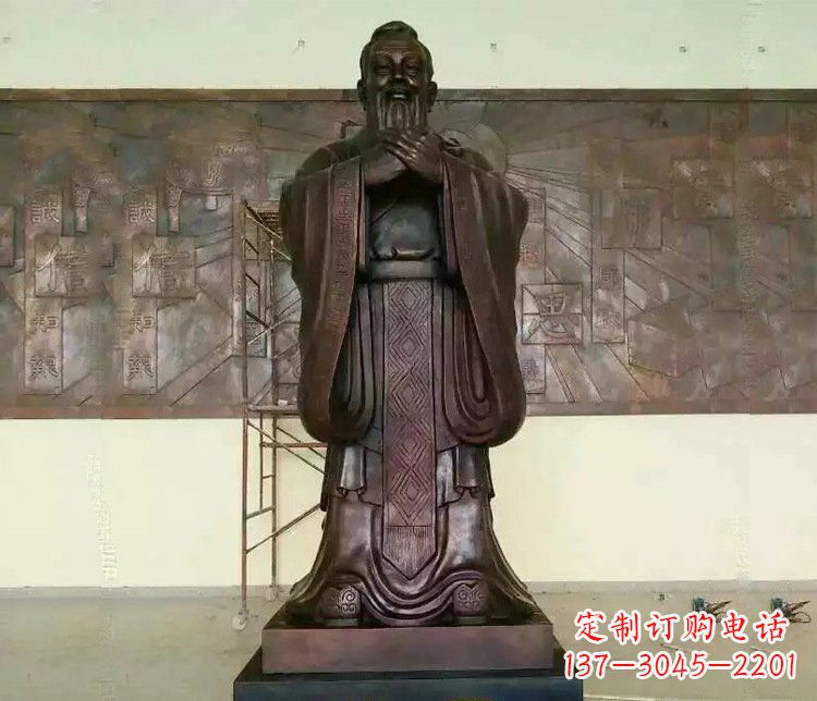 泉州铜雕校园孔子文化雕塑摆件 (2)