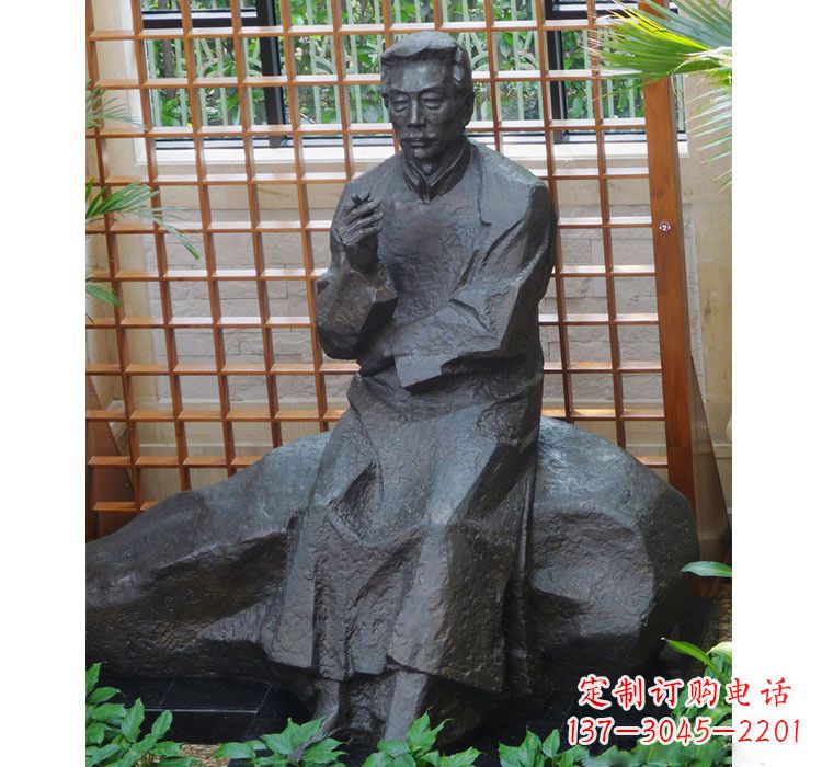 泉州铜雕校园名人鲁迅