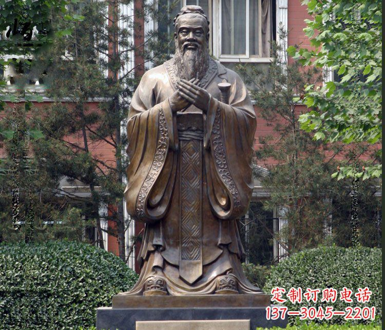 泉州铜雕学校孔子圣人雕塑摆件 (2)
