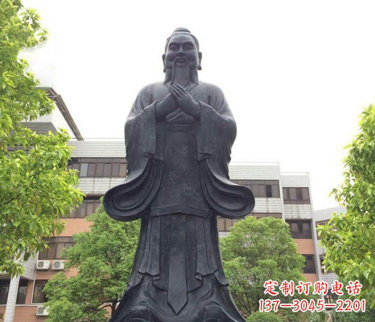 泉州铜雕学校孔子圣人雕塑摆件
