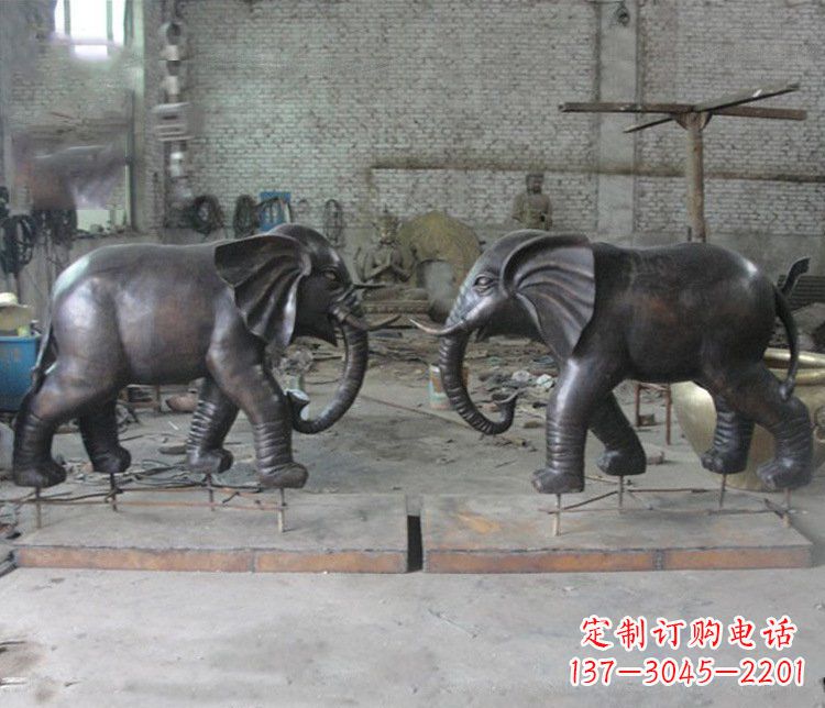 泉州铜雕园林动物大象雕塑 (2)