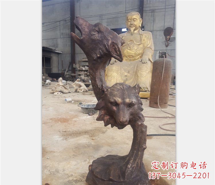 泉州铜雕园林金钱豹动物雕塑