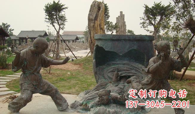 泉州铜雕园林司马光砸缸雕塑
