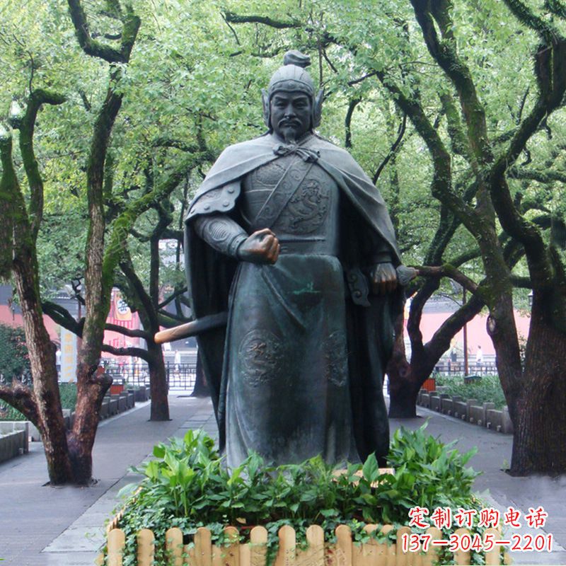 泉州铜雕岳飞雕塑-公园园林历史名人中国古代民族英雄人物雕像