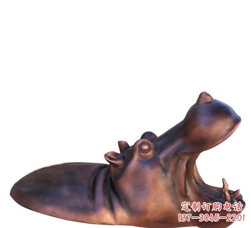 泉州铜雕张嘴河马