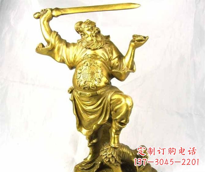 泉州铜雕赵公明古代人物雕塑