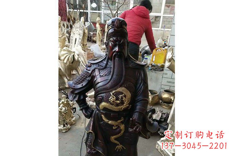泉州铜雕镇宅关公寺庙神像雕塑摆件 (4)