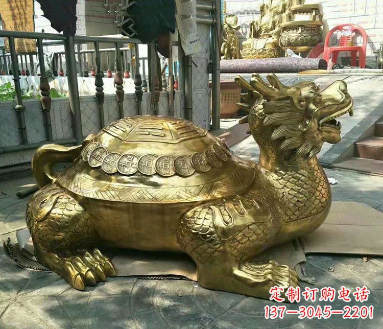 泉州铜雕镇宅神兽龙龟雕塑