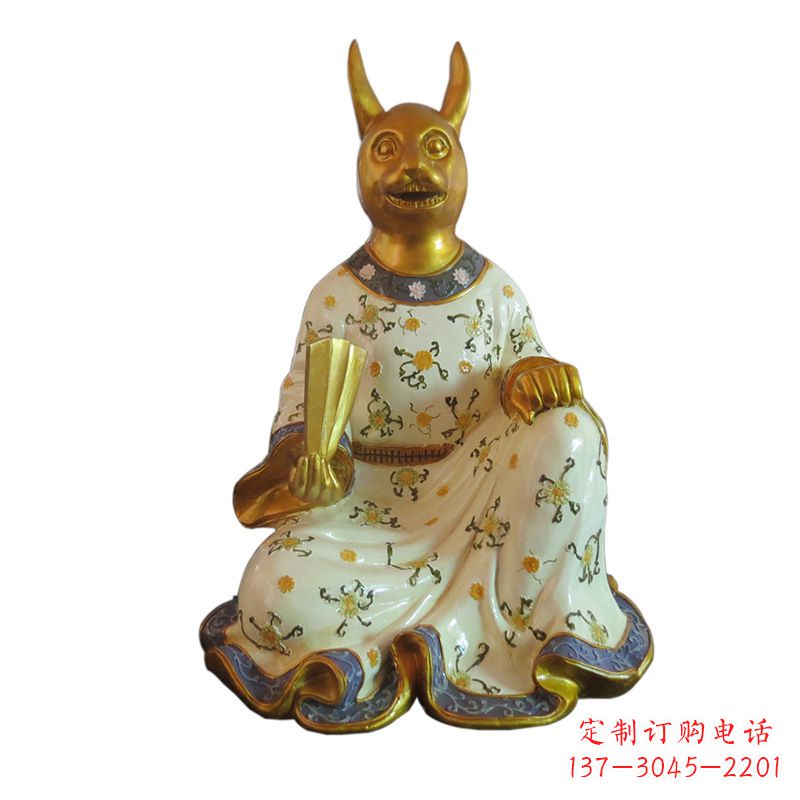泉州兔-玻璃钢彩绘生肖雕塑