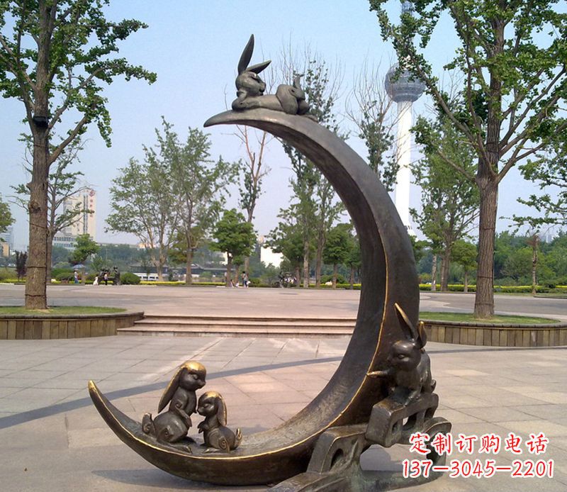 泉州兔子铜雕