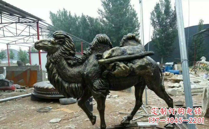 泉州驮着东西的骆驼铜雕