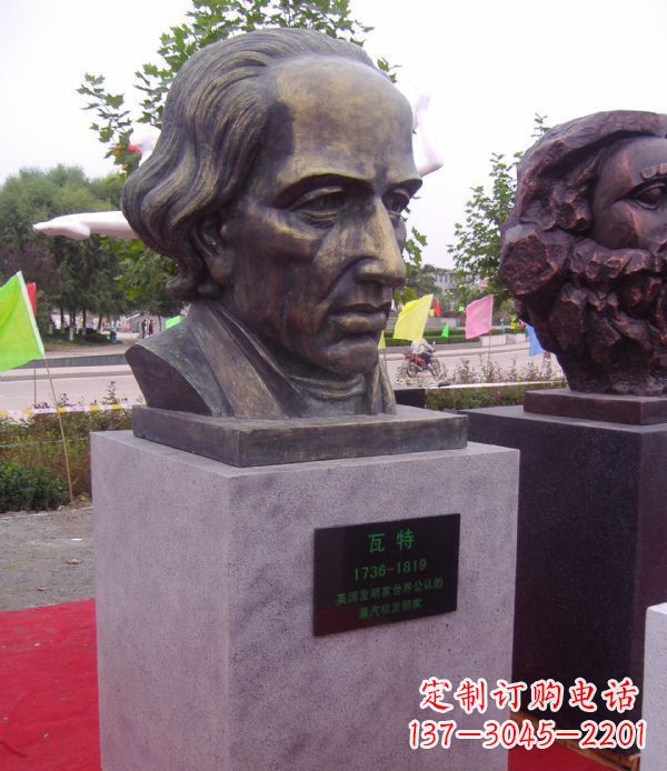 泉州瓦特胸像名人铜雕 (2)