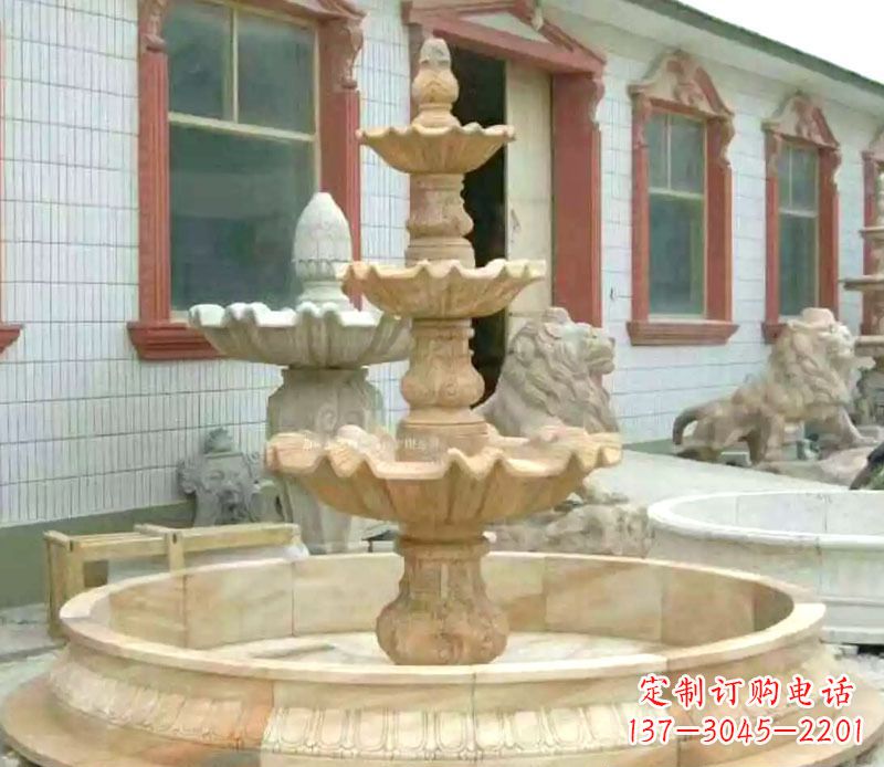 泉州晚霞红大型喷泉石雕 (3)