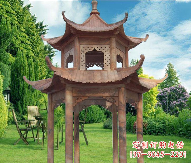 泉州晚霞红公园建筑凉亭