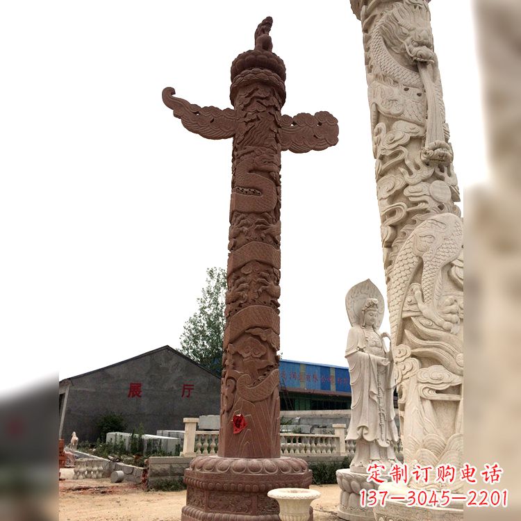 泉州晚霞红华表石柱