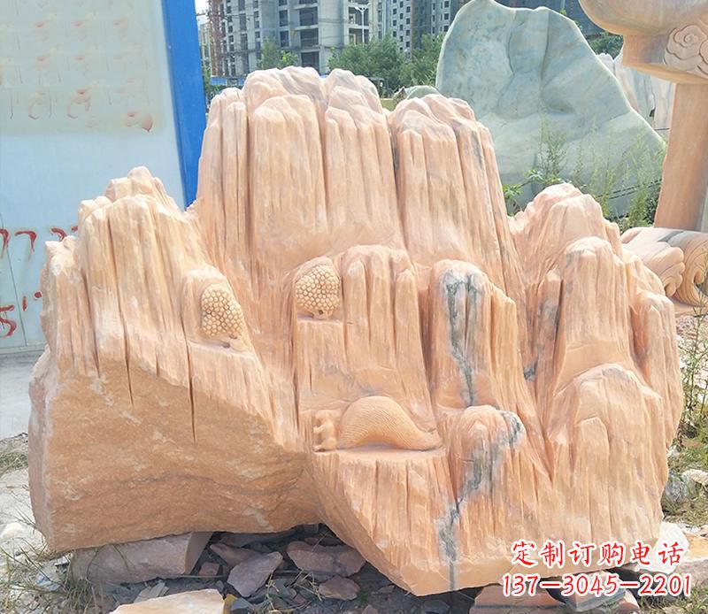 泉州晚霞红景观假山雕塑