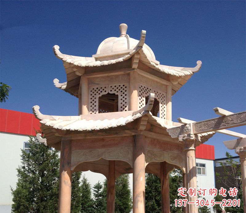 泉州晚霞红景观凉亭雕塑