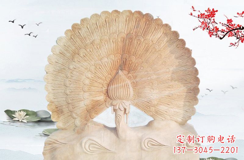 泉州晚霞红孔雀雕塑