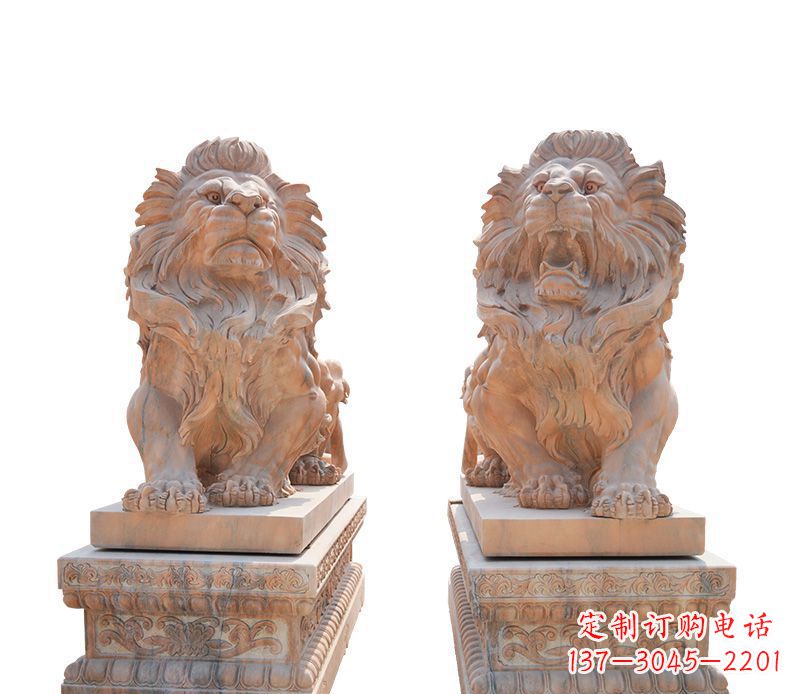 泉州晚霞红欧式狮子雕塑