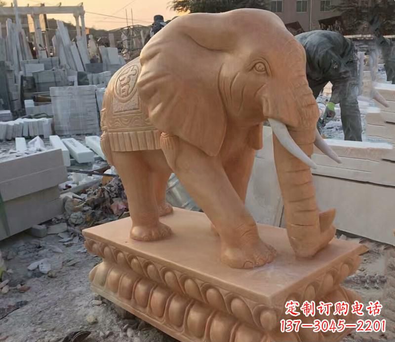 泉州晚霞红元宝招财大象