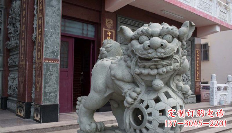 泉州网球狮石雕南方狮子雕塑