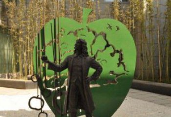 泉州拿着苹果的牛顿西方名人铜雕