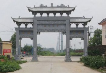 泉州艺术雕塑牌坊精美装饰农村的美丽