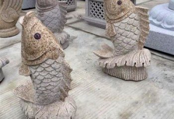 泉州花岗岩石雕-鲤鱼雕塑