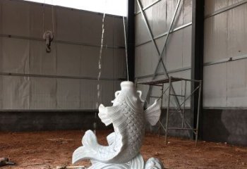泉州汉白玉石鲤鱼雕塑，让你的梦想成真！