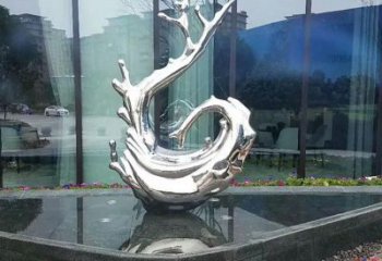 泉州炫耀雕塑——不锈钢火苗抽象雕塑
